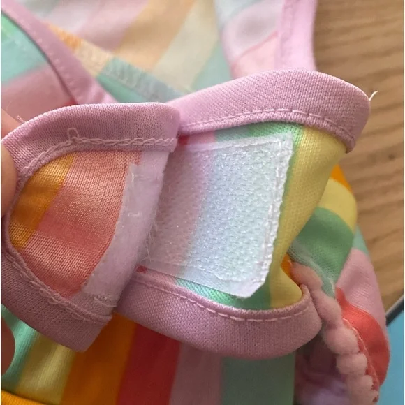 🆕Stripped Multicolor Woof Bathing Suit for Dogs S🆕 - Picture 5 of 8